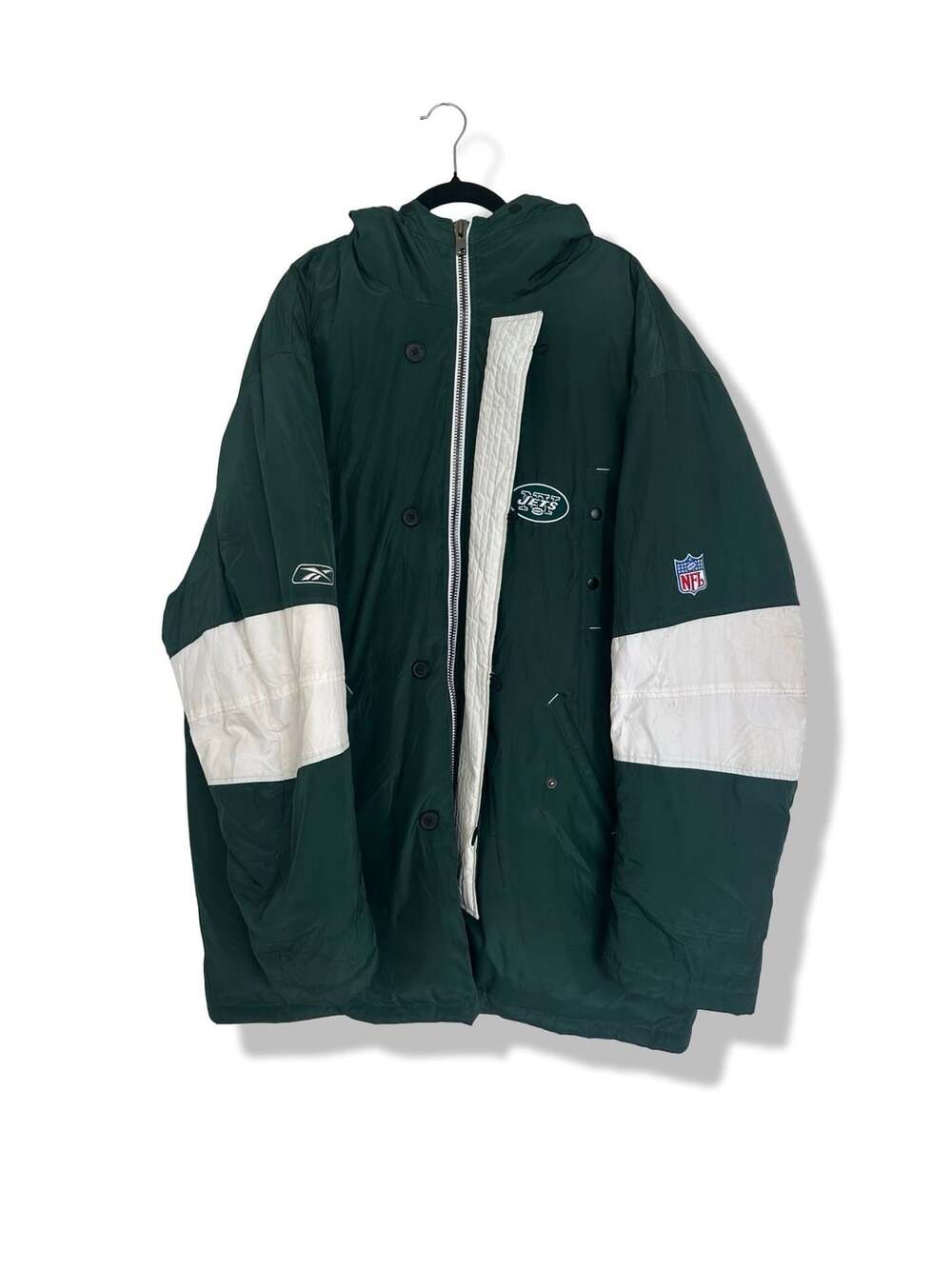 Reebok New York Jets Puffer Jacket Size 2XL Green White NFL Football